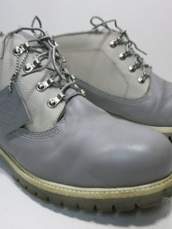 Timberland Men\'s Boot Style 28008 Grey Silver Leather Canvas Footwear Sz 13 M main image 7